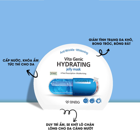 Mặt Nạ Phục Hồi Da Thô Ráp BNBG Vita Genic Hydrating Jelly Mask (Xanh Dương) - Miếng 30ML