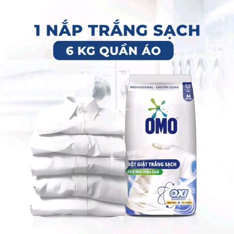 Bột Giặt OMO Chuyên Dụng Trắng Sạch Khử Mùi Hiệu Quả - Túi Lớn 5.5KG