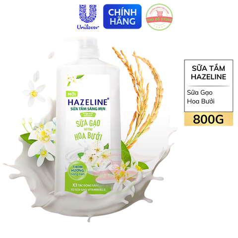 Sữa Tắm Dưỡng Thể Hazeline Sữa Gạo Hương Hoa Bưởi - Chai 800G