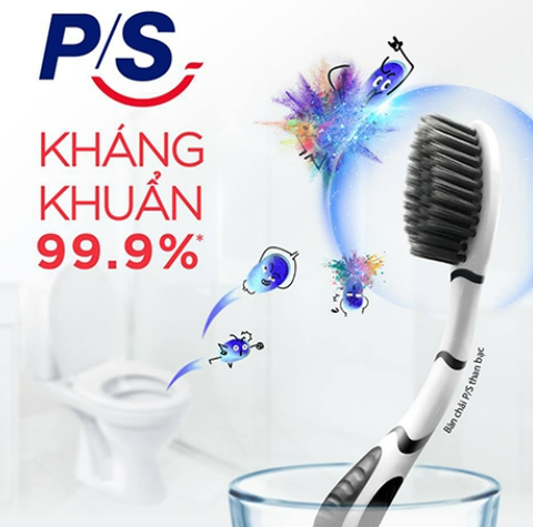 Bàn Chải Đánh Răng PS Nanosoft Than Hoạt Tính Kháng Khuẩn 99.9%