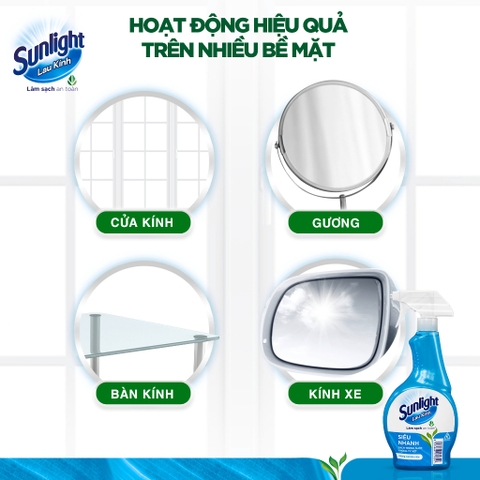 Nước Xịt Lau Kính Sunlight Siêu Nhanh - Chai 520ML