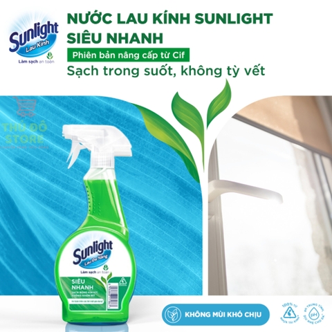 Nước Xịt Lau Sunlight Đa Năng Siêu Nhanh - Chai 520ML (Xanh Lá - Nâng Cấp Từ CIF)