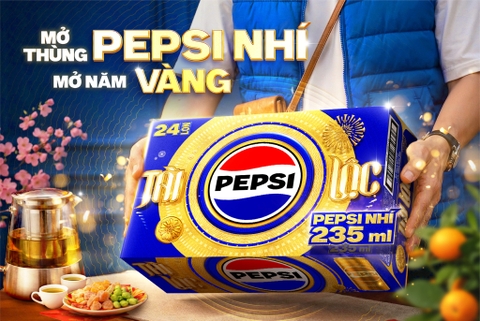 PEP Nước Uống Có Ga Pepsi Tài Lộc Tết (Lon Vàng) - Thùng 24 Lon x 235ML