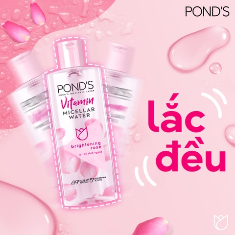 Nước Tẩy Trang Pond Micellar Water Vitamin Và Hoa Hồng Sáng Da - Chai 235ML