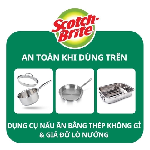 Cước Rửa Chén 3M™ Scotch-Brite® Sợi Cước Chất Lượng Cao Chống Trầy Siêu Sạch Có Mút - 1 Miếng