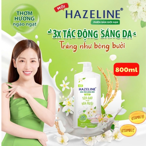 Sữa Tắm Dưỡng Thể Hazeline Sữa Gạo Hương Hoa Bưởi - Lọ 350G