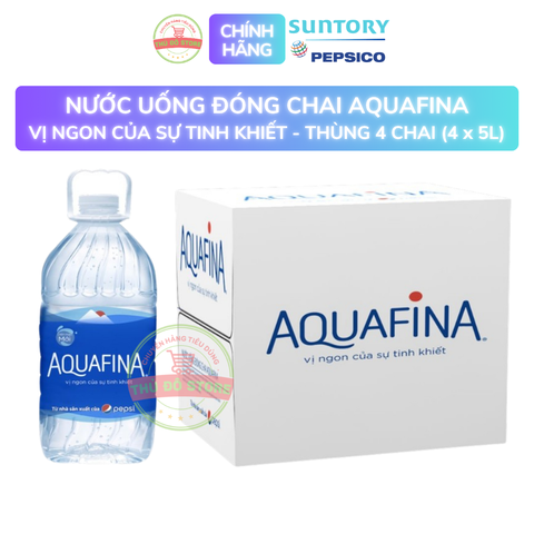 PEP Nước Uống Tinh Khiết Aquafina - Thùng 4 Chai x 5L