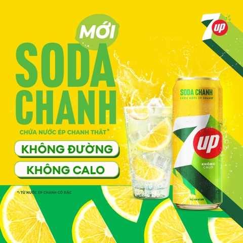 PEP Nước Uống Có Ga 7Up Soda Chanh Không Calo | Chưa Nước Ép Chanh - Thùng 24 Lon x 320ML