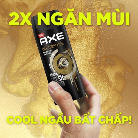 Xịt Nước Hoa Toàn Thân Khử Mùi AXE Màu Vàng Gold Chai 135ML
