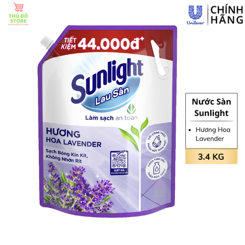 Nước Lau Sàn Sunlight Hương Hoa Oải Hương Lavender - Túi 3.6Kg