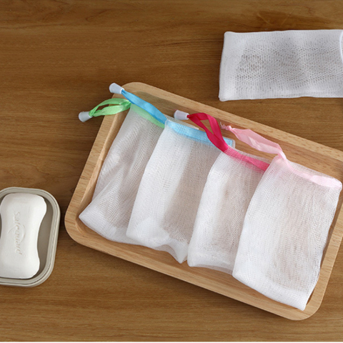Túi Tạo Bọt Xà Phòng Tiện Lợi 2 Lớp Có Dây Rút Kích Thước 15x9cm Dạng Lưới - 1 Túi (Màu Ngẫu Nhiên)