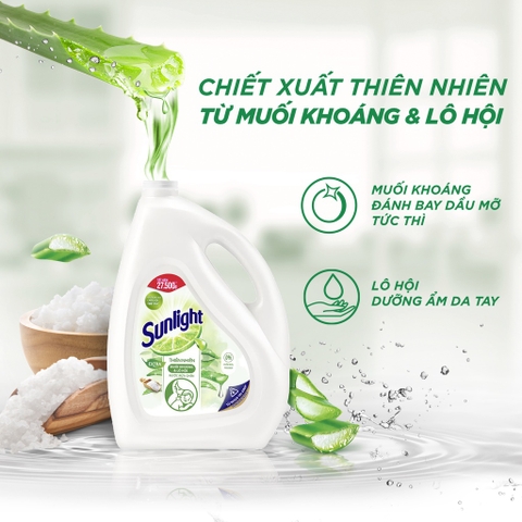 Nước Rửa Chén Bát Sunlight (Trắng) - Can 3.5Kg