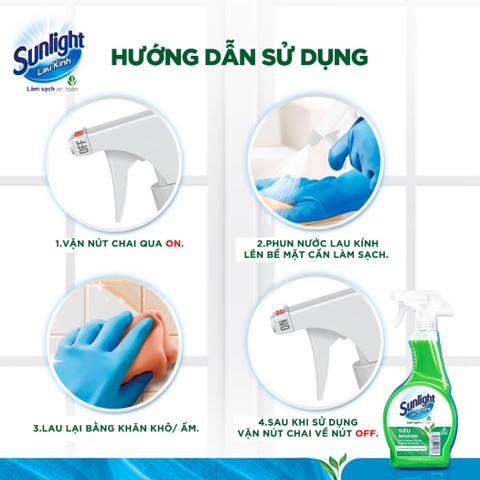 Nước Xịt Lau Sunlight Đa Năng Siêu Nhanh - Chai 520ML (Xanh Lá - Nâng Cấp Từ CIF)