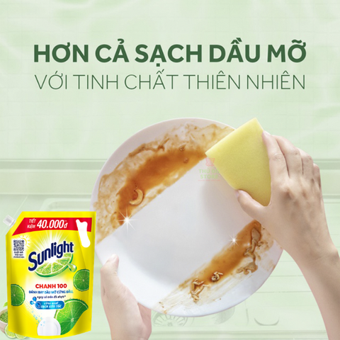 Nước Rửa Chén Bát Sunlight Chanh Vàng 100 - Túi 1.4KG