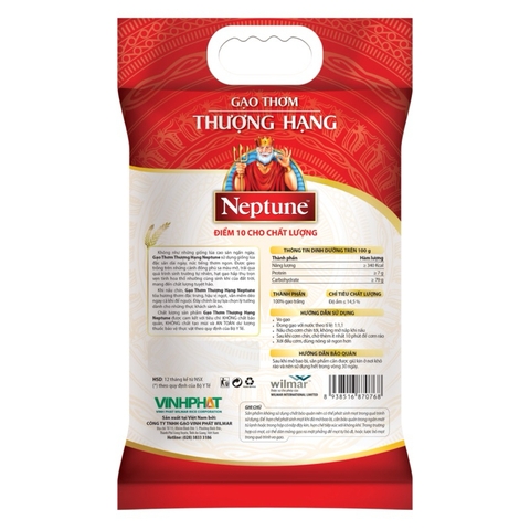Gạo Thơm Neptune Thượng Hạng - Túi 5KG