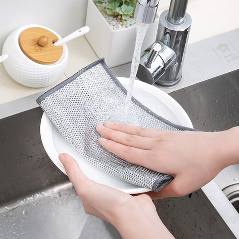 Khăn Rửa Chén Bát Lưới Kim Loại | Tấm Lưới Kim Loại | Khăn Rửa Chén | Khăn Lưới Kim Loại Rửa Chén Bát - 1 Khăn