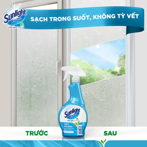 Nước Xịt Lau Kính Sunlight Siêu Nhanh - Chai 520ML