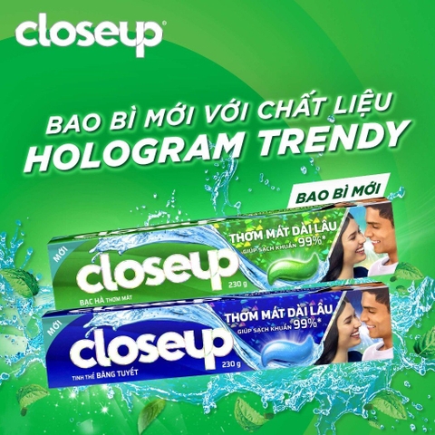 Kem Đánh Răng Closeup Tinh Thể Băng Tuyết - Tuýp 230G