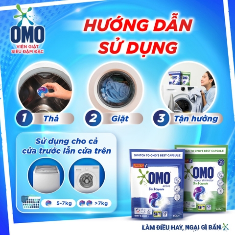 Viên Giặt OMO MATIC Công Nghệ Anh Quốc - 17 Viên/Túi
