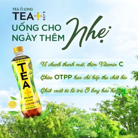 PEP Trà Ô Long Tea+ Vị Chanh - Thùng 24 Chai x 450ML