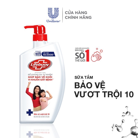 Sữa Tắm Lifebuoy Sạch Khuẩn Bảo Vệ Khỏi 99.9% Vi Khuẩn - Chai 800G
