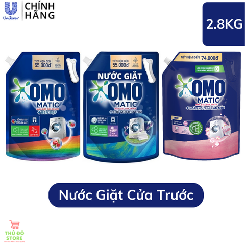 Nước Giặt OMO Matic Cửa Trước | Cửa Ngang Ngăn Mùi Ẩm Mốc - Túi 2.8Kg