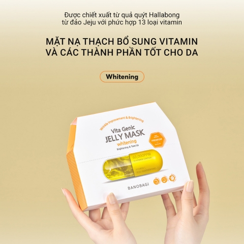Mặt Nạ BANOBAGI PREMIUM Vita Genic Jelly Mask Whitening Vitamin C Dưỡng Trắng Giúp Da Non Phát Triển (Vàng) - Miếng 30ML