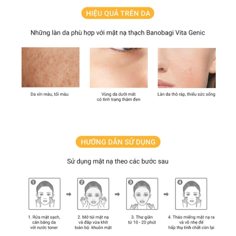 Mặt Nạ BANOBAGI PREMIUM Vita Genic Jelly Mask Whitening Vitamin C Dưỡng Trắng Giúp Da Non Phát Triển (Vàng) - Miếng 30ML