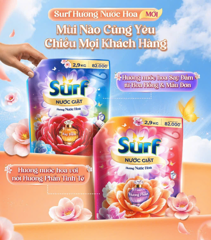 Nước Giặt Surf Hương Nước Hoa - Túi 2.9KG