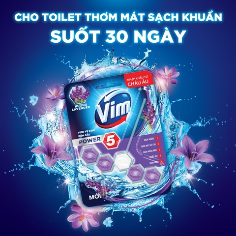 Viên Treo Bồn Cầu VIM Sạch Khuẩn Hương Oải Hương Lavender - Viên 50G