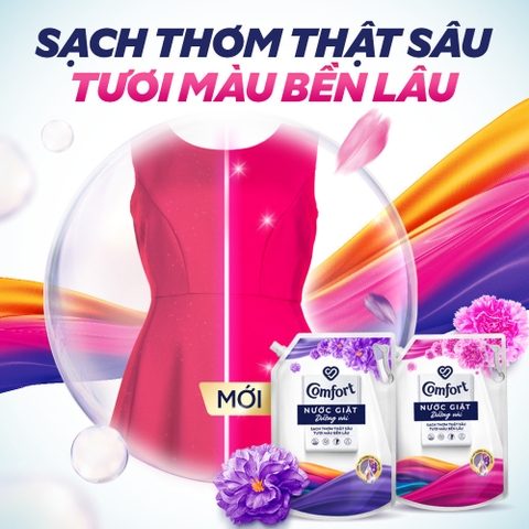 Nước Giặt Comfort Dưỡng Vải Đa Năng Sạch Thơm Tưới Màu - Túi 3.6KG