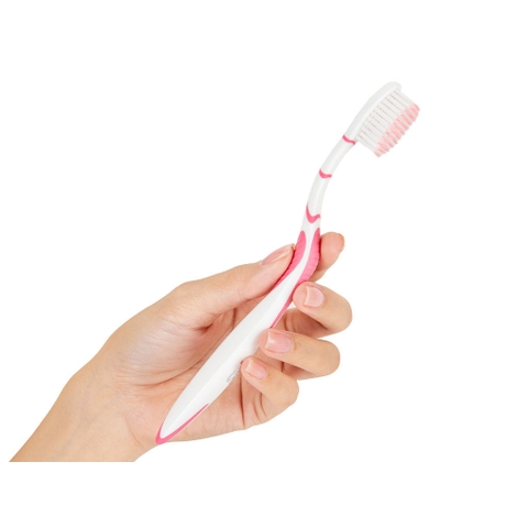 Bàn Chải Đánh Răng PS NanoSoft Lông Tơ Mềm Mại Sạch Tới 4 Tầng Mảng Bám - 1 Cây (Hồng) vỉ 12 cây