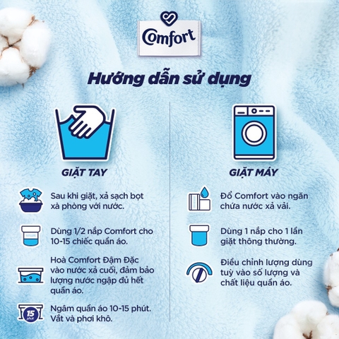 Nước Xả Vải Comfort Thơm Dịu Êm - Túi 1.2L