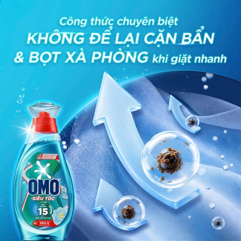 Nước Giặt OMO Siêu Tốc Dành Cho Chu Trình Giặt Nhanh Chăm Sóc Bền Màu (Hồng) - Túi 3.4KG
