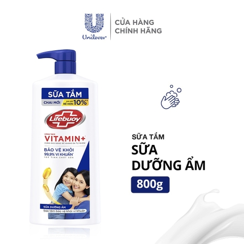 Sữa Tắm Lifebuoy Sạch Khuẩn Bảo Vệ Khỏi 99.9% Vi Khuẩn - Chai 800G