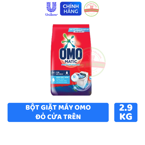 Bột Giặt Máy OMO MATIC Cửa Trên (Đỏ) - Túi 2.9KG
