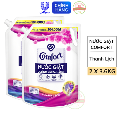 *CB2 Nước Giặt Comfort Dưỡng Vải Hương Thanh Lịch - Túi 3.6Kg