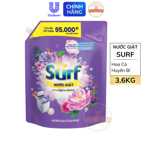Nước Giặt Surf Hương Cỏ Hoa Huyền Bí (Tím) - Túi 3.6KG