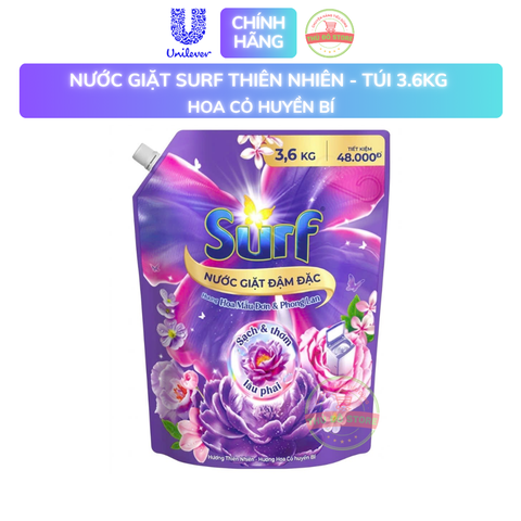 Nước Giặt Surf Hương Hoa Cỏ Huyền Bí (Tím) - Túi 3.6KG