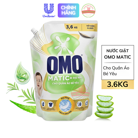 Nước Giặt OMO Matic Cho Quần Áo Bé - Túi 3.6Kg