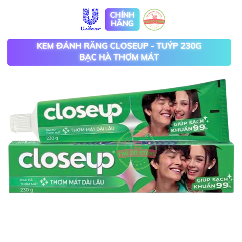 Kem Đánh Răng Closeup Bạc Hà Thơm Mát - Tuýp 230G