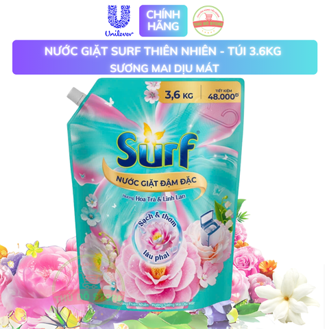 Nước Giặt Surf Hương Sương Mai Dịu Mát - Túi 3.6KG