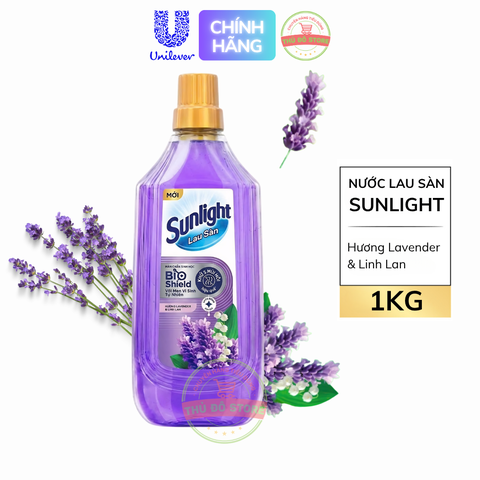 Nước Lau Sàn Sunlight Tinh Dầu Thảo Mộc Hoa Lavender - Chai 1KG