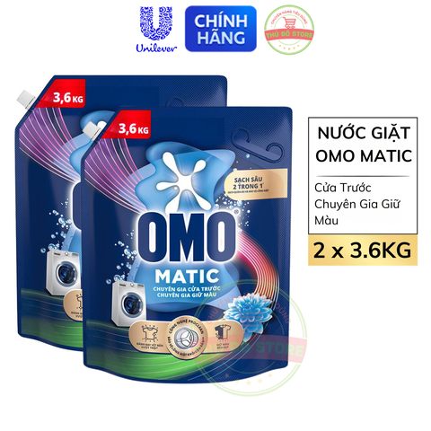*CB2 Nước Giặt OMO MATIC Cửa Trước | Cửa Ngang Chuyên Gia Giữ Màu - Túi 3.6KG