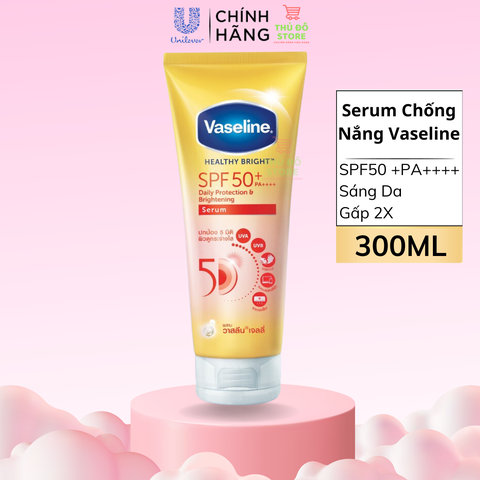 Sữa Dưỡng Thể Vaseline Chống Nắng Sáng Da SPF 50+ PA++++ Sáng Hơn 2X - Tuýp 300ML