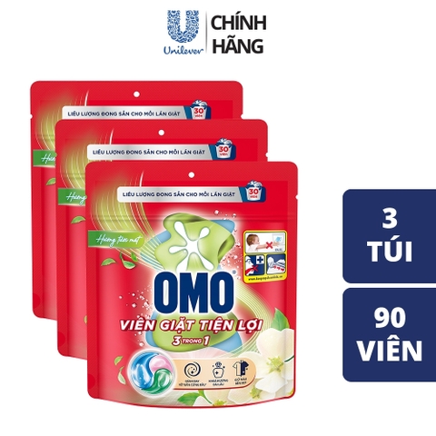 *CB3 Viên Giặt OMO MATIC Tiện Lợi 3 Trong 1 - 30 Viên/ Túi - Hương Tươi Mát