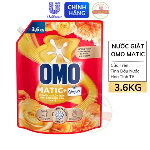 Nước Giặt OMO MATIC Cửa Trên Comfort Tinh Dầu Thơm (Vàng) - Túi 3.6KG