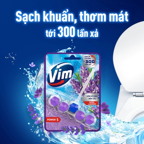 Viên Treo Bồn Cầu VIM Sạch Khuẩn Hương Oải Hương Lavender - Viên 50G