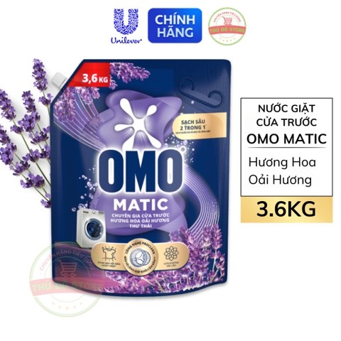 Nước Giặt OMO MATIC Cửa Trước | Cửa Ngang Hương Hoa Oải Hương Thư Thái - Túi 3.6KG