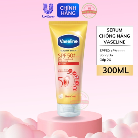 Sữa Dưỡng Thể Vaseline Chống Nắng Sáng Da SPF 50+ PA++++ Sáng Hơn 2X - Tuýp 300ML